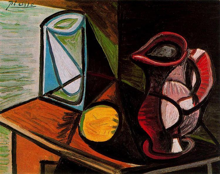 Pablo Picasso Oil Paintings Glass And Pitcher Verre Et Pichet